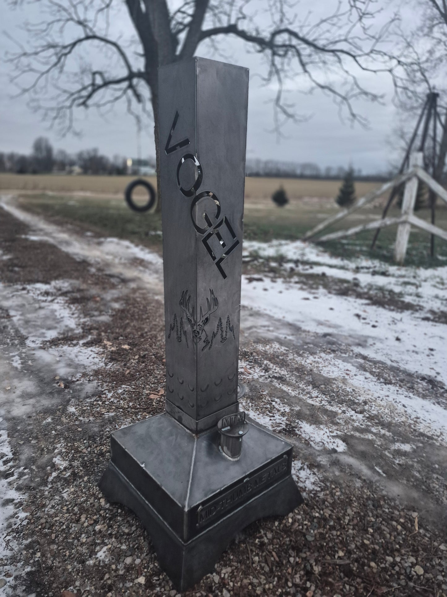 Name with Deer Scene Smudge Pot